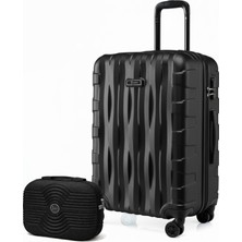 Louisiana Polo Büyük Boy Valiz + Makyaj Çanta Siyah-Siyah 1167