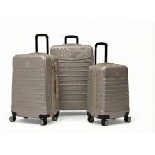 Louisiana Polo 3'lü Valiz Seti Büyük Boy - Orta Boy - Kabin Boy Taş-Bej 1168