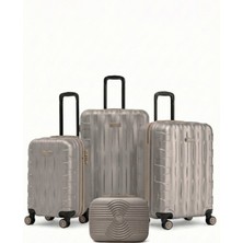 Louisiana Polo 4'lü Valiz Seti Büyük Boy - Orta Boy - Kabin Boy - Makyaj Taş-Bej 1167