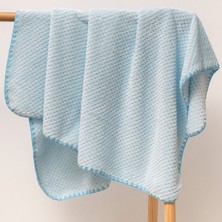 Mahfel %100 Welsoft Premium Jakarlı Mevsimlik 1.sınıf Bebek Battaniyesi Mavi