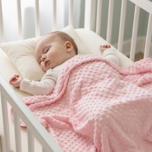 Mahfel Nohut Kabartmalı %100 Welsoft Premium Mevsimlik Bebek Battaniyesi Pembe