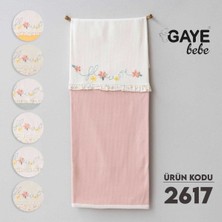 Özgürce Renkli Çiçek Nakışlı Çok Amaçlı Çift Kat Pamuklu Bebek Battaniyesi