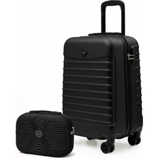 Louisiana Polo Kabin Boy Valiz + Makyaj Çanta Siyah-Siyah 1168