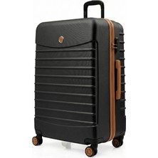 Louisiana Polo Büyük Boy Valiz 4x2 Teker Siyah-Taba 1168