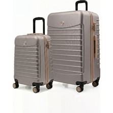 Louisiana Polo 2'li Valiz Seti Büyük Boy - Kabin Boy Taş-Bej 1168