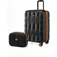 Louisiana Polo Kabin Boy Valiz + Makyaj Çanta Siyah-Taba 1167