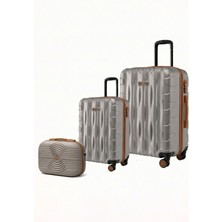 Louisiana Polo 2'li Valiz Seti Büyük Boy - Kabin Boy - Makyaj Taş-Taba 1167