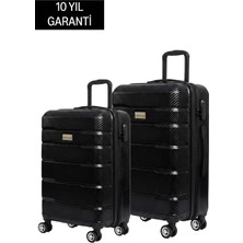 Nippon Orta ve Kabin Boy %100 Polikarbon Valiz Karbon Siyah 1807