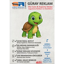 Güray Reklam Sevimli Kaplumbağa Oto Cam ve Kaporta Sticker - 15 cm