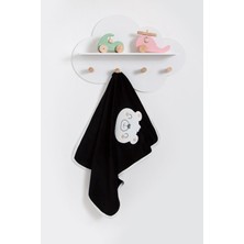 Özgürce Yumuşak Pamuklu Bebek Battaniyesi, Gülen Surat Detaylı, 85X75 cm