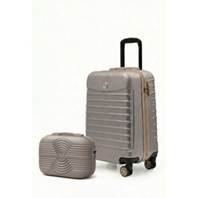 Louisiana Polo Kabin Boy Valiz + Makyaj Çanta Taş-Bej 1168