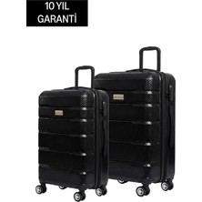 Nippon Büyük ve Orta Boy %100 Polikarbon Valiz Karbon Siyah 1807