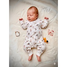 Süpermini Dinozor Desenli Fitilli Pamuk Bebek Tulumu