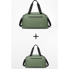 Louisiana Polo El Valizi Spor Seyahat Çantası 2'li Büyük ve Orta Boy Haki