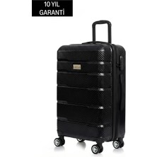 Nippon Orta Boy %100 Polikarbon Valiz Karbon Siyah 1807