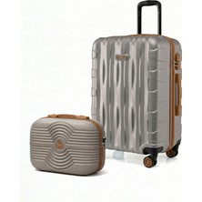 Louisiana Polo Orta Boy Valiz + Makyaj Çanta Taş-Taba 1167