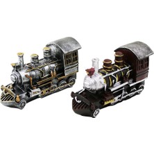 MERİVİA Tren Vintage Dekoratif Biblo - Kumbara Renkli 20X12X8CM Reçine (5405)
