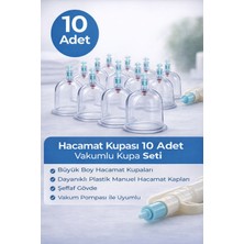 5 Numara Hacamat Kupası 10 Adet Vakumlu Kupa Seti – Manuel Pompa Uyumlu Faf Plastik Hacamat Kabı