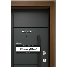 Beyaz Metal Tekli Kapı Isimliği – Kişiye Özel Çelik Kapı Tabelası Modern Tasarım