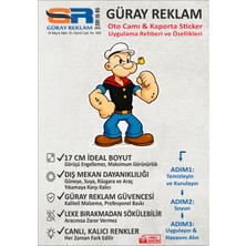 Güray Reklam Temel Reis (Popeye) Karakterli Oto Cam & Kaporta Sticker - 17 cm