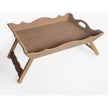 Yegane Concept Ham Mdf, Boyanabilir, Figürlü Katlanır Ayaklı Yatak Keyif Tepsisi, Servis Tepsisi