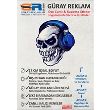 Güray Reklam Kulaklıklı Kuru Kafa Sticker – 17 cm