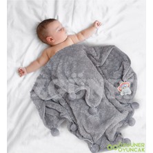 Özgürce Yumuşak ve Renkli Ponponlu Bebek ve Çocuk Battaniyesi