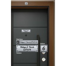 3’lü Set Metal Kapı Isimliği – Kapı Numarası, Daire Isimliği ve Posta Kutusu Etiketi, Kişiye Özel Paslanmaz Metal Plaka