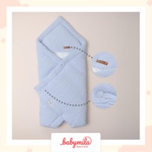 Özgürce Yumuşak ve Sıcak Mavi Triko Kundak Battaniye, Rahat ve Şık Kullanım