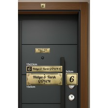 3’lü Set Metal Kapı Isimliği – Kapı Numarası, Daire Isimliği ve Posta Kutusu Etiketi, Kişiye Özel Paslanmaz Metal Plaka