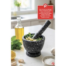 Pazarika Pratik Plastik Sarımsak Ezeceği ve Havan Seti - Mutfak Tipi Sarımsak Ezici Ezme Aparatı - Antrasit