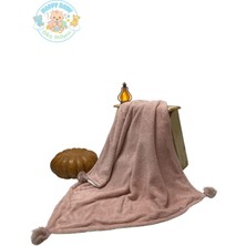 Özgürce Yumuşak Pamuklu Ponponlu Bebek Battaniyesi, Havalı ve Renkli Tasarım