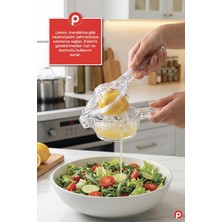 Pazarika Hazneli Limon ve Portakal Sıkacağı - Şeffaf Narenciye Sıkma Aparatı