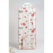 Özgürce Sevimli Yıldız Desenli 100% Pamuk Müslin Bebek Battaniyesi 90X110 cm