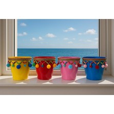 İlk El Grup Ieg™ Nf Dekoratif Saksı Akdeniz Pembe Tekli