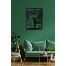 Oblivion Kedi Temalı Modern Duvar Tablosu -Siyah Dekoratif Poster-Salon,yatak Odası,ofis Için Şık Tasarım