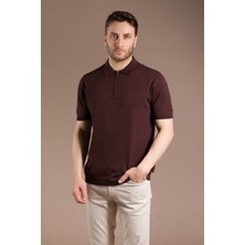 Zeki Özer Erkek Kahve Basic Triko T-Shirt