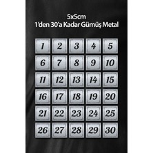 Metal Kapı Daire Apartman Masa Dolap Numarası Seti – 30’lu Takım (1’den 30’a Kadar), Metal 5x5 cm
