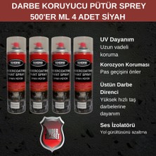 Tekoro Darbe Koruyucu Pütür Sprey Siyah 500'ER ml 4 Adet Araç Altı Kaplama Ses ve Pas Önleyici