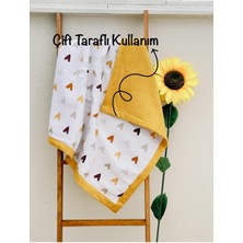 Özgürce Organik Pamuklu Bebek Müslin Battaniye 80X100 Cm, Çift Taraflı, Kundak ve Puset Örtüsü