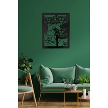 Oblivion Kedi Temalı Modern Duvar Tablosu -Siyah Dekoratif Poster-Salon,yatak Odası,ofis Için Şık Tasarım