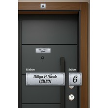 Metal Daire Kapı Isimliği, Kişiye Özel Kapı Plakası, Paslanmaz Metal Isimlik, Estetik Daire Kapı Numarası ve Isimlik Seti