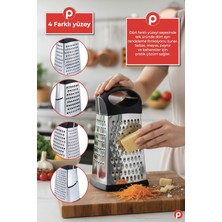 Pazarika Paslanmaz Çelik 4 Taraflı Çok Amaçlı Rende - Keskin Yüzeyli Mutfak Rendesi