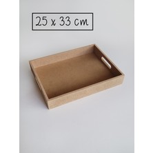 Yegane Concept Ahşap, Ham Mdf, Boyanabilir Dikdörtgen Tepsi, 25x33 cm