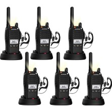 6lı Baofeng E88 Ekranlı Pmr 446 El Telsizi Yeni Tasarım Type-C Şarjlı Kulaklık Dahil Set