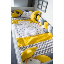 Özgürce Yumuşak ve Güvenli Bebek Uyku Seti, Örgü Yan Korumalı, 90X190/100X200