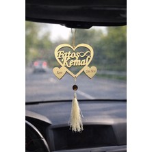 Güven Pleksi Aile Isme Özel Kalp Otomobil Dikiz Aynası Süsü