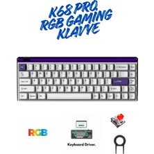 ATAsoft K68 Pro Kablolu Mekanik Oyuncu Klavyesi Hottswapp Red Switch Driverli Türkçe Q Gaming Beyaz Klavye