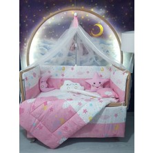 Özgürce Rüya Serisi Bebek Uyku Seti 60X120, Pembe, Cibinlik ve Aparat Dahil