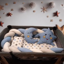 Özgürce Renkli Yıldızlar Yastıklı Örgü Park Beşik Seti, Rahat ve Şık Tasarım